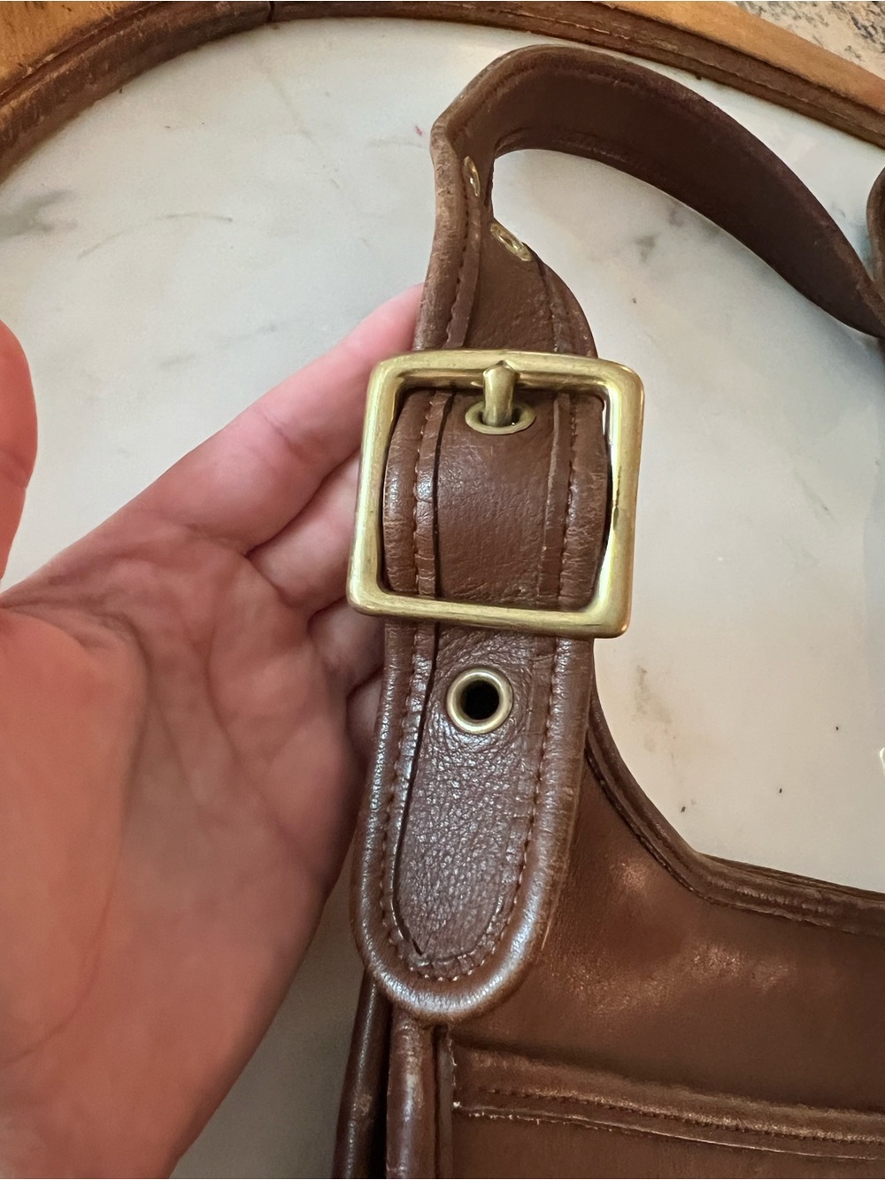 Vintage coach 90s Classic Brown Leather Shoulder Bag - Picture 8 of 9
